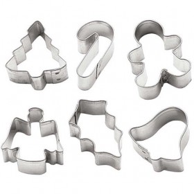 Комплект метални кутери "Нова година" - 6 елемента